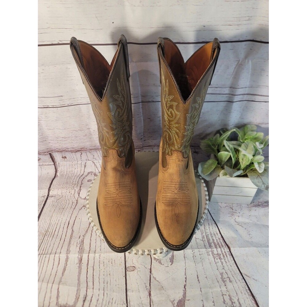 Laredo 4242 Paris Mens Western Cowboy Boots Size 8.5D Distressed Brown Leather
